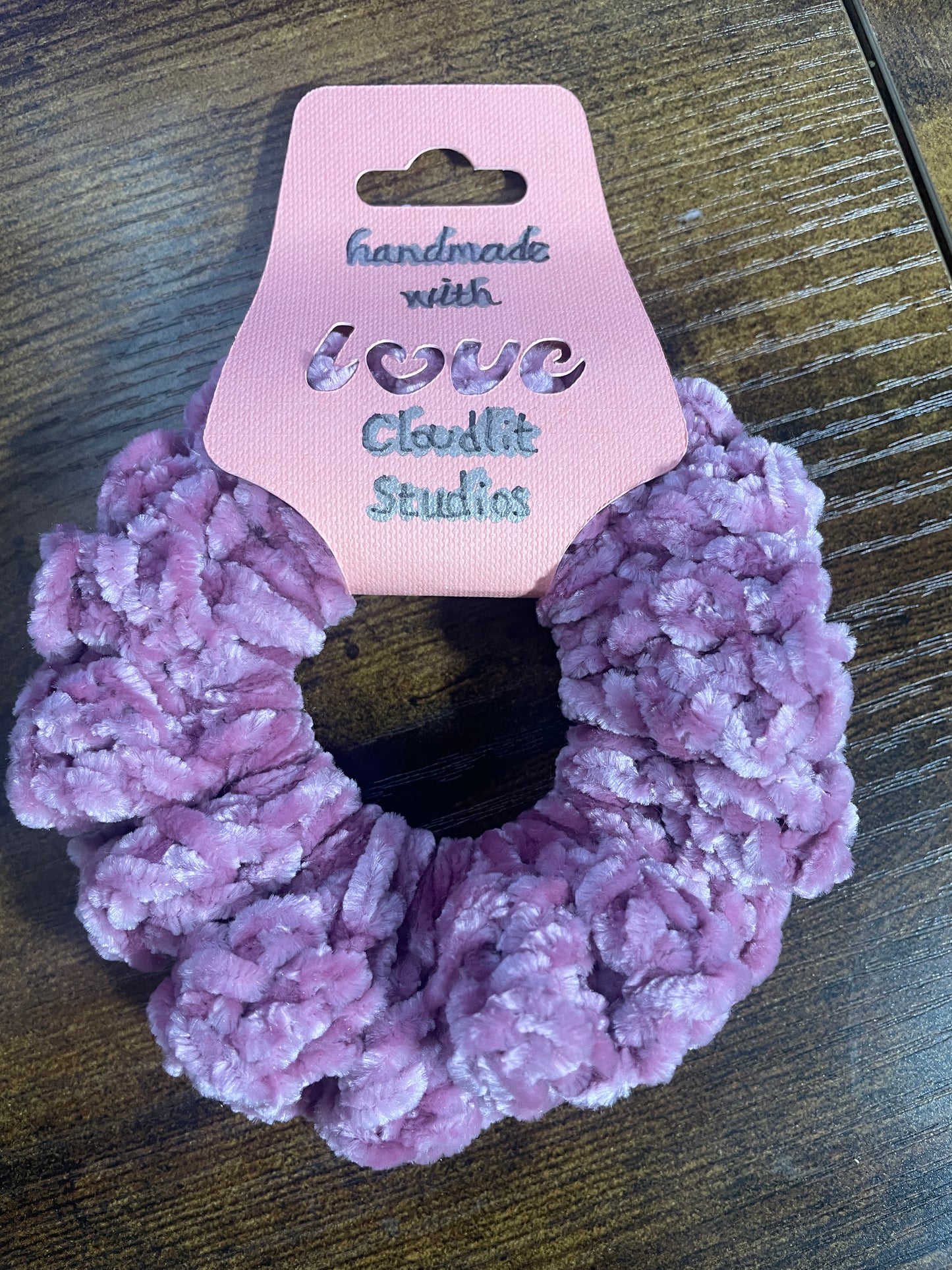 Dusty Rose Velvet Scrunchie