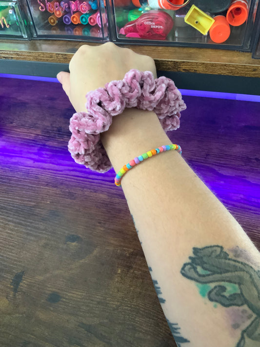 Dusty Rose Velvet Scrunchie