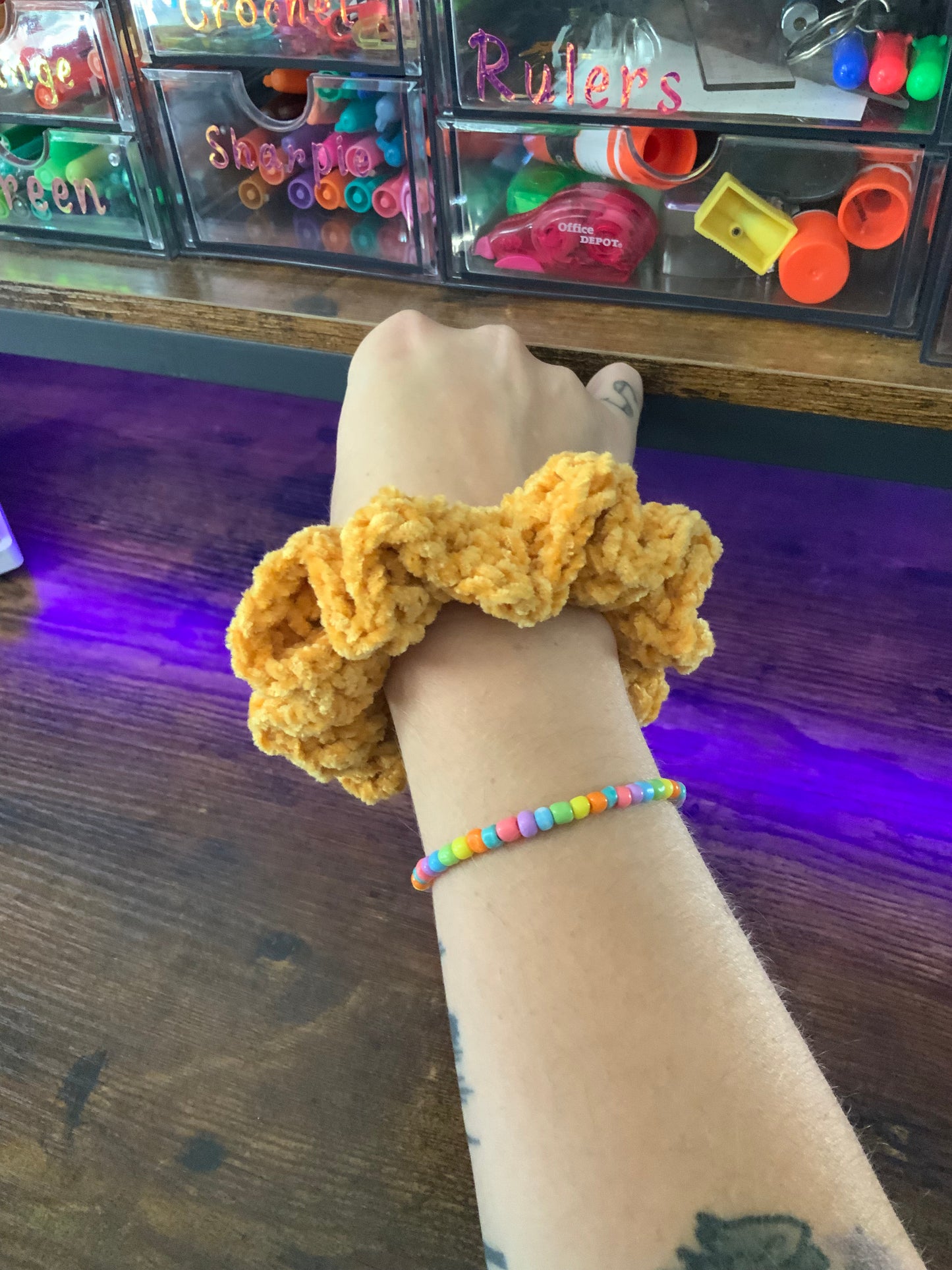 Golden Hour Velvet Scrunchie